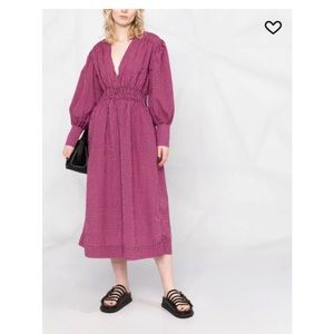 NWT check-pattern long-sleeve dress GANNI DRESS SIZE 38